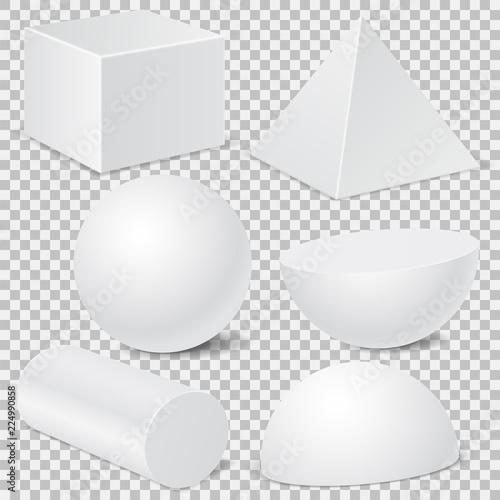 Geometric shape mockup set. 3d templates isolated