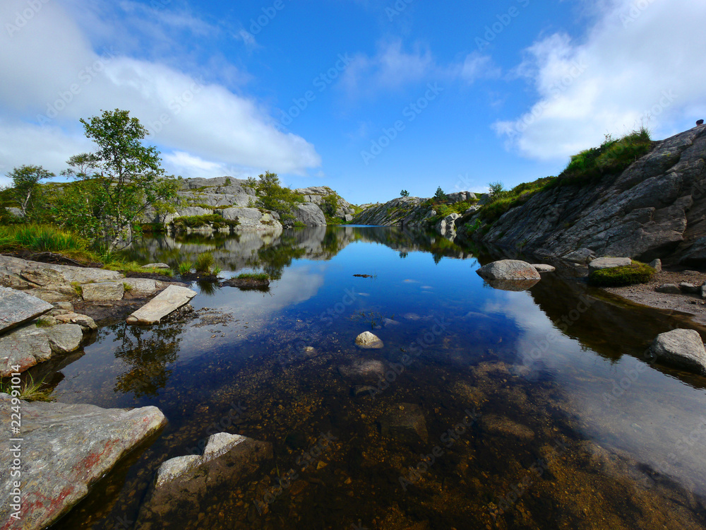Fototapeta premium Beautiful pond in Lysefjord, Norway