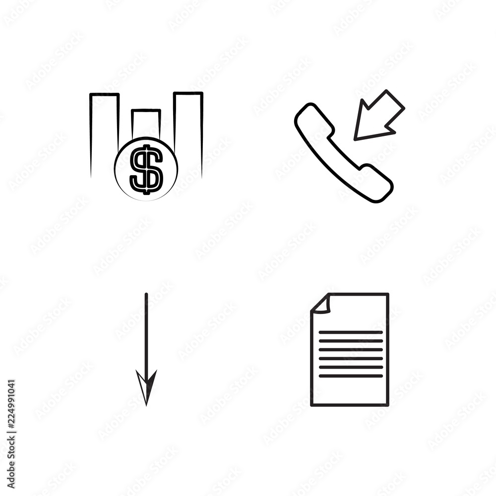 business simple outlined icons set business simple outlined icons set