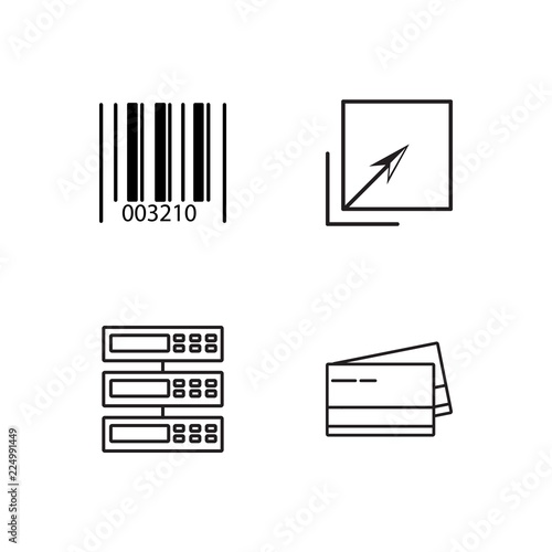 business simple outlined icons set