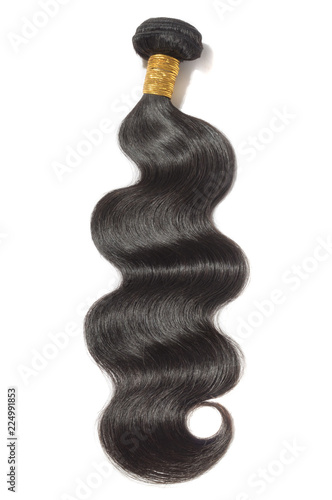 Body wavy black human hair weaves extensions bundle photo