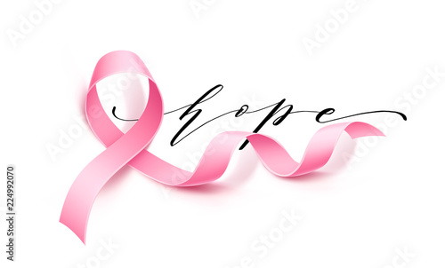 Vector breast cancer awareness poster pink ribbon