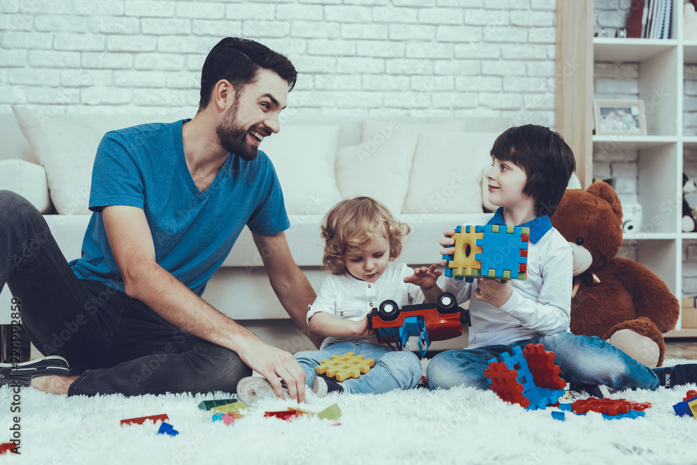 Home Time. Happy Together. Smiling Kids. Father. Home Time. Happy Together. Smiling Kids. Father.