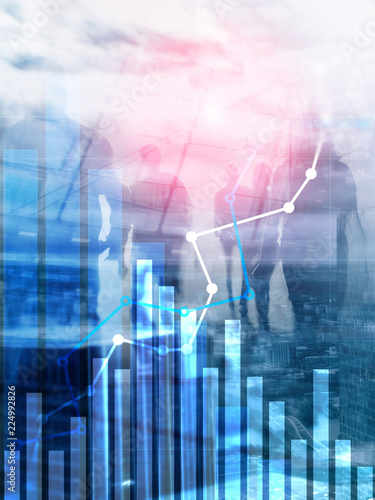 Financial growth graph.?Sales increase, marketing strategy concept. Abstract Cover Design Vertical Format.