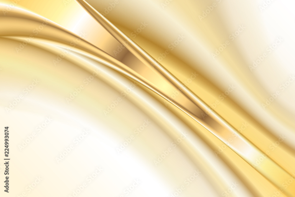 Abstract gold background, elegant wavy vector illustration Stock Vector |  Adobe Stock