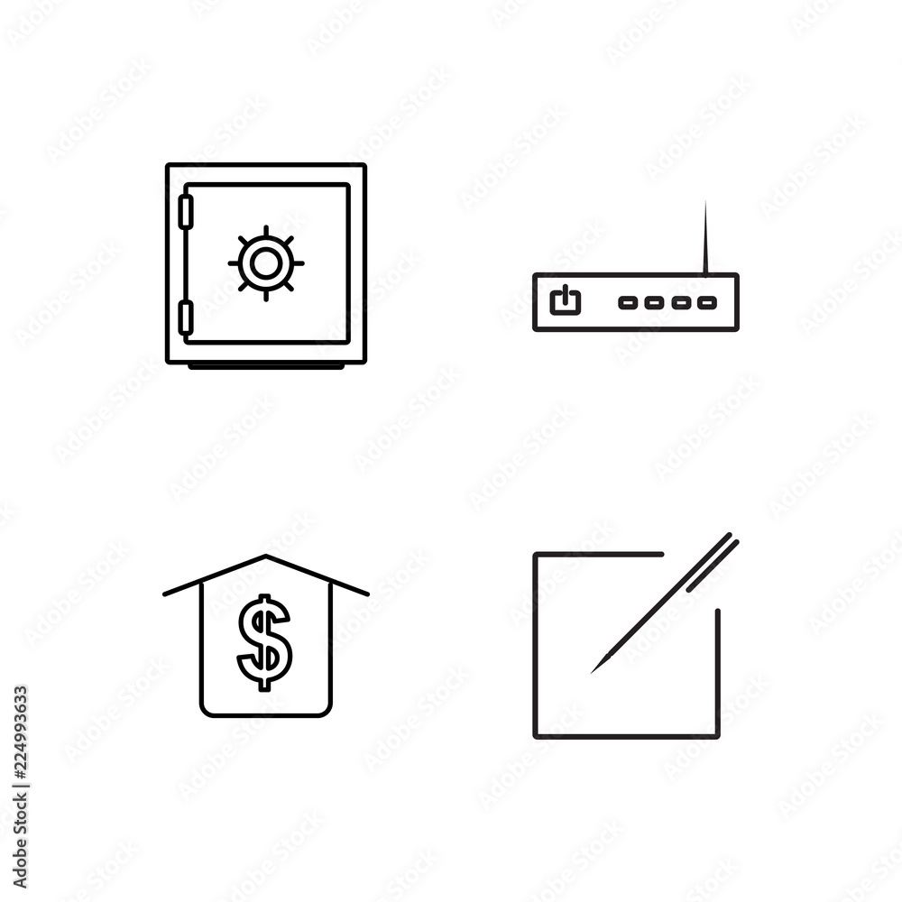 business simple outlined icons set business simple outlined icons set