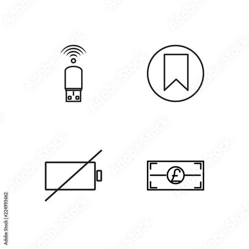 business simple outlined icons set