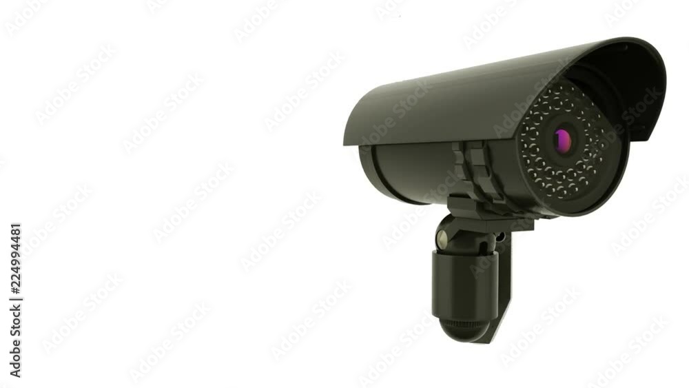 Modern rotating CCTV security camera, 3D rendering background, computer generated Modern rotating CCTV security camera, 3D rendering background, computer generated