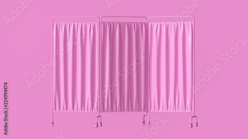 Pink Hospital Privacy Folding Screen 3d illustration 3d rendering 3d rendering 