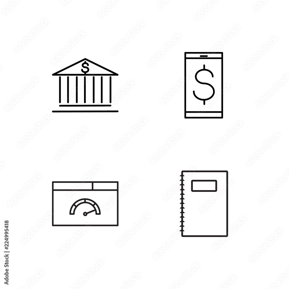 business simple outlined icons set business simple outlined icons set