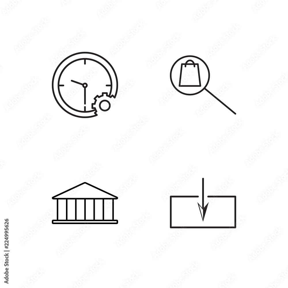 business simple outlined icons set business simple outlined icons set
