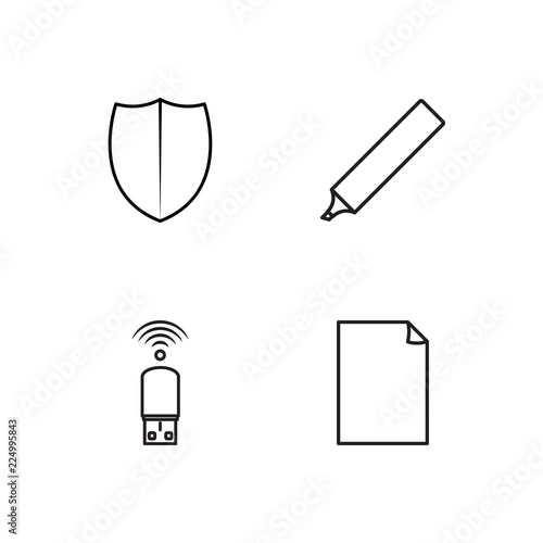 business simple outlined icons set