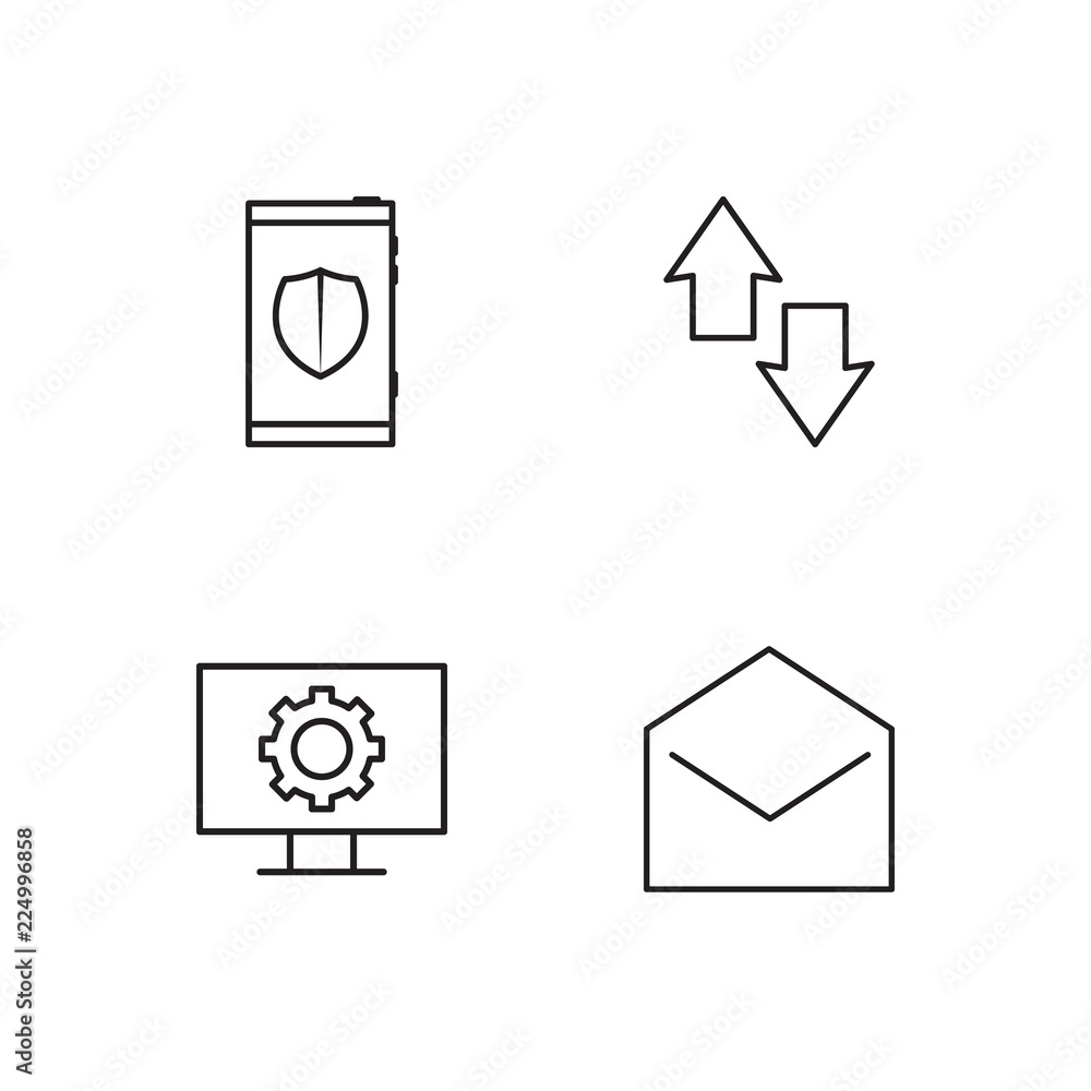 business simple outlined icons set business simple outlined icons set