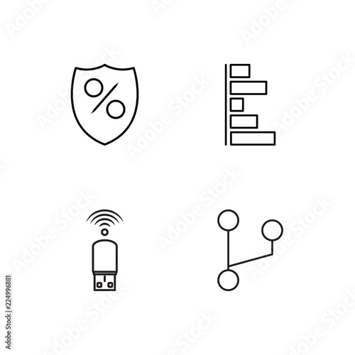 business simple outlined icons set