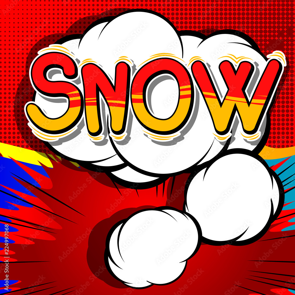 Fototapeta Śnieg - frazę w stylu ilustracji wektorowych komiksów.