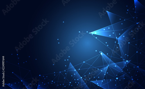 Modern abstract network science connection technology internet and graphic design. on hi tech future blue background network. for template,web design wallpaper,poster,presentation.Vector illustration