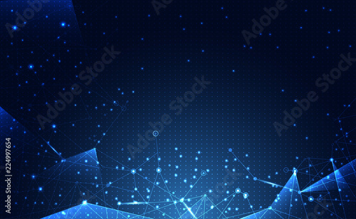 Modern abstract network science connection technology internet and graphic design. on hi tech future blue background network. for template,web design wallpaper,poster,presentation.Vector illustration