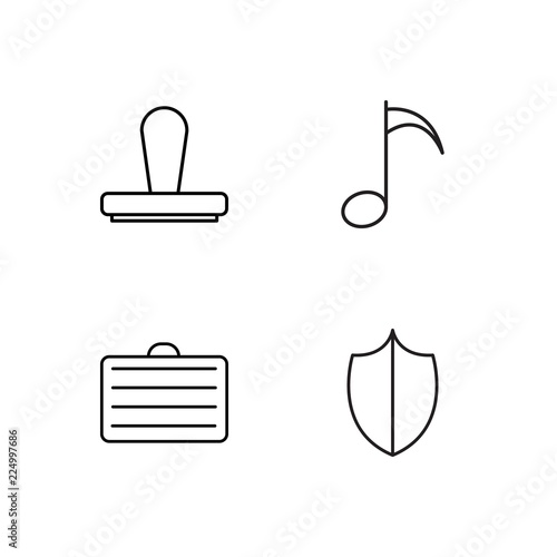 business simple outlined icons set