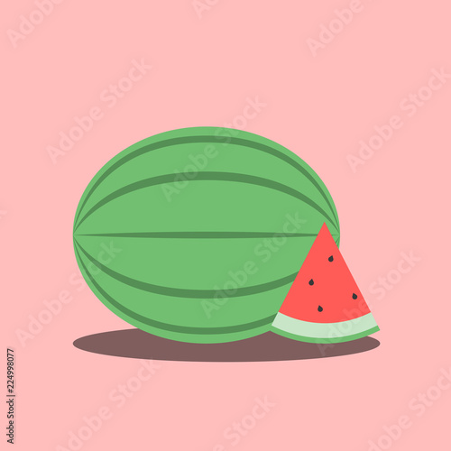 Watermelon flat icon vector. summer