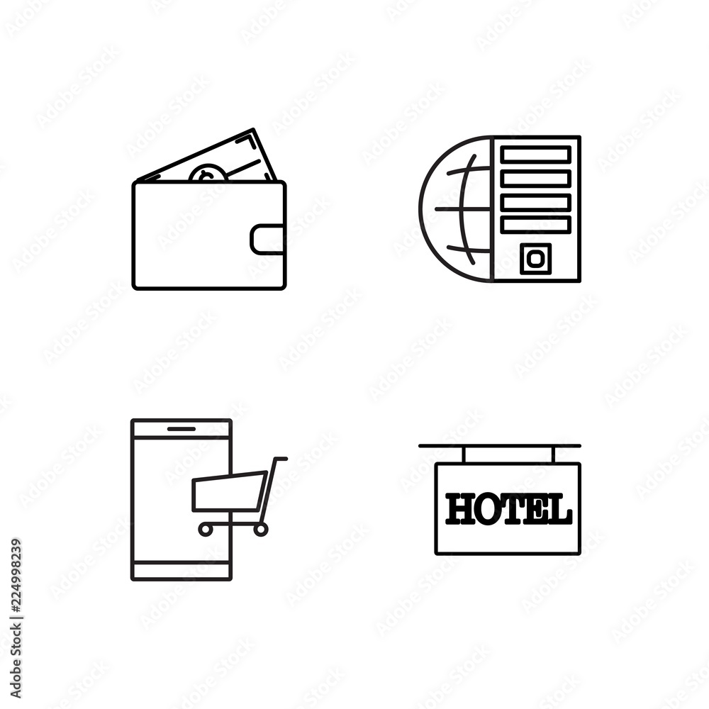 business simple outlined icons set business simple outlined icons set