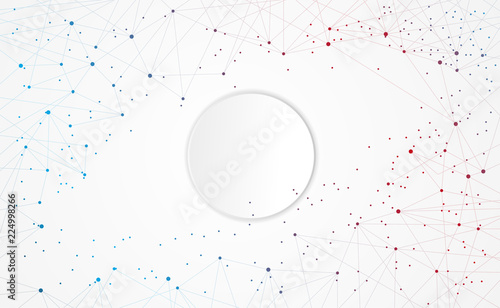 Modern abstract circle white network science connection technology internet and graphic design. on hi tech future gray background. for template,web design wallpaper,presentation.Vector illustration