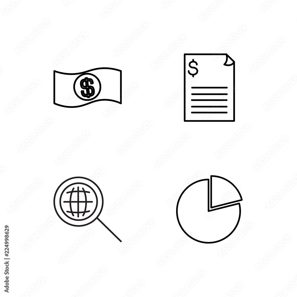 business simple outlined icons set business simple outlined icons set