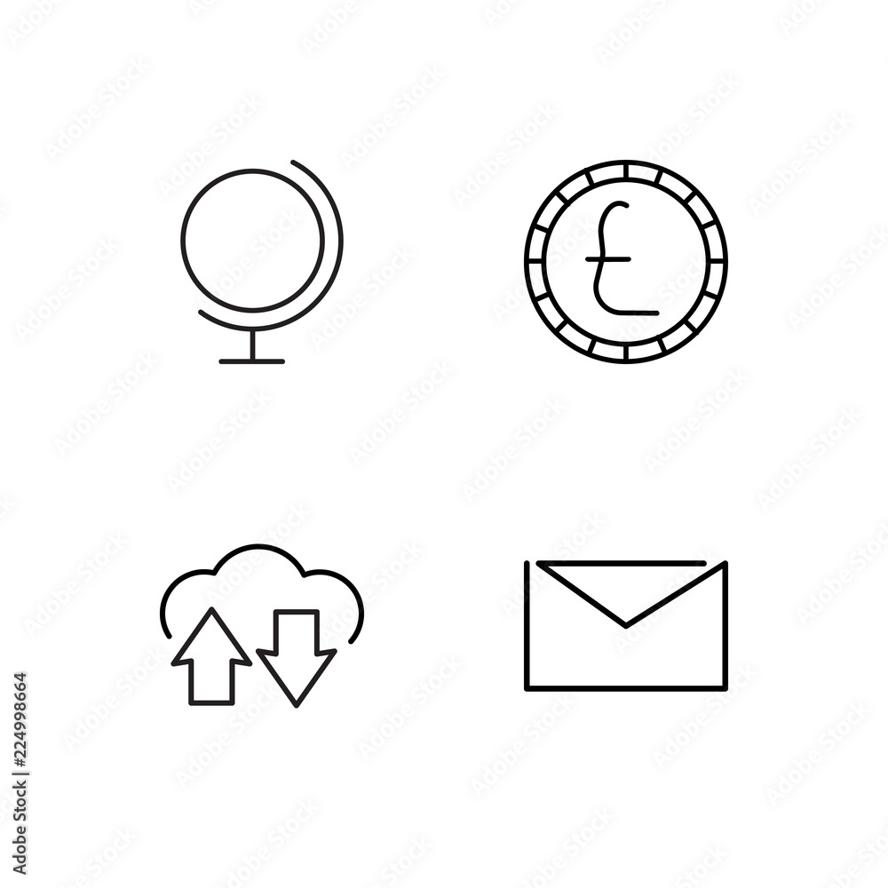 business simple outlined icons set business simple outlined icons set