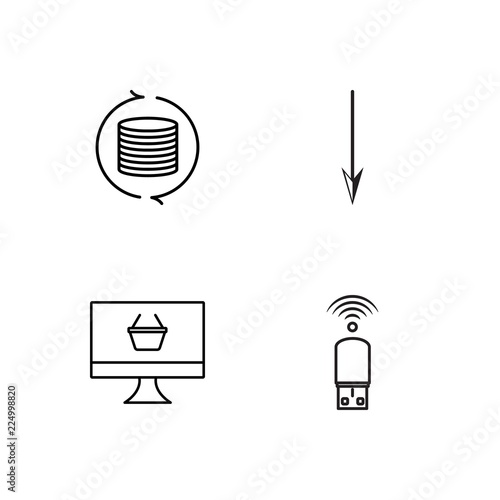 business simple outlined icons set