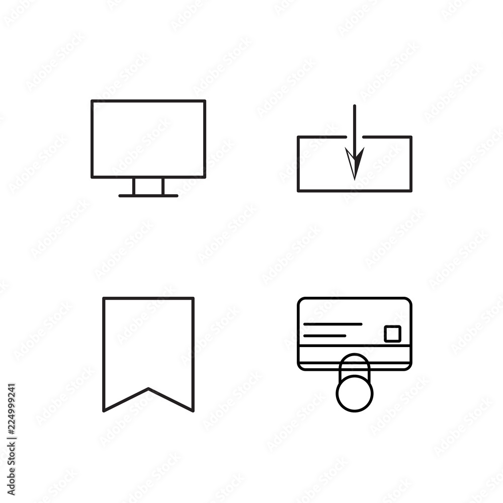 business simple outlined icons set business simple outlined icons set