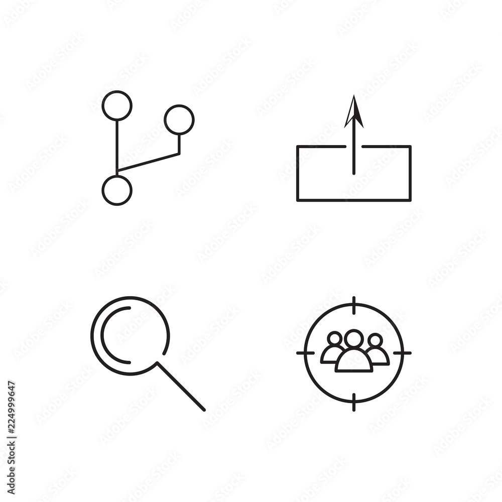 business simple outlined icons set business simple outlined icons set