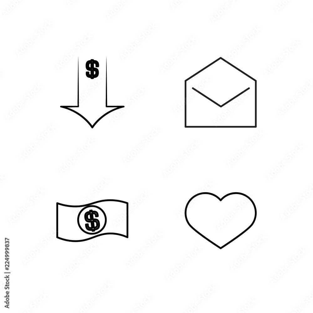 business simple outlined icons set business simple outlined icons set