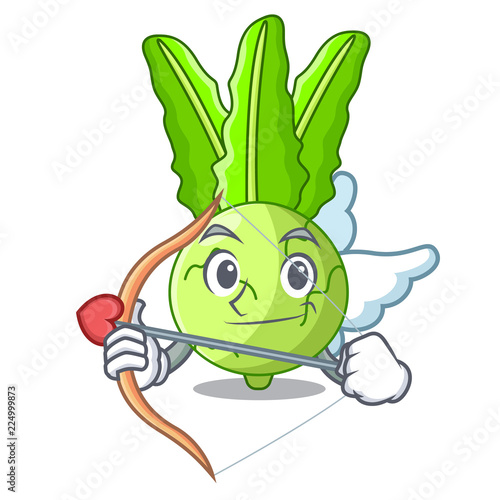 Cupid cartoon green kohlrabi in the market