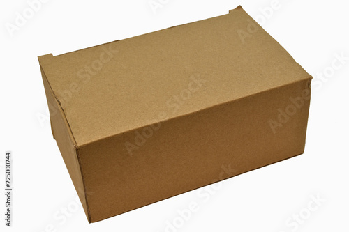 View of cardboard on white background 