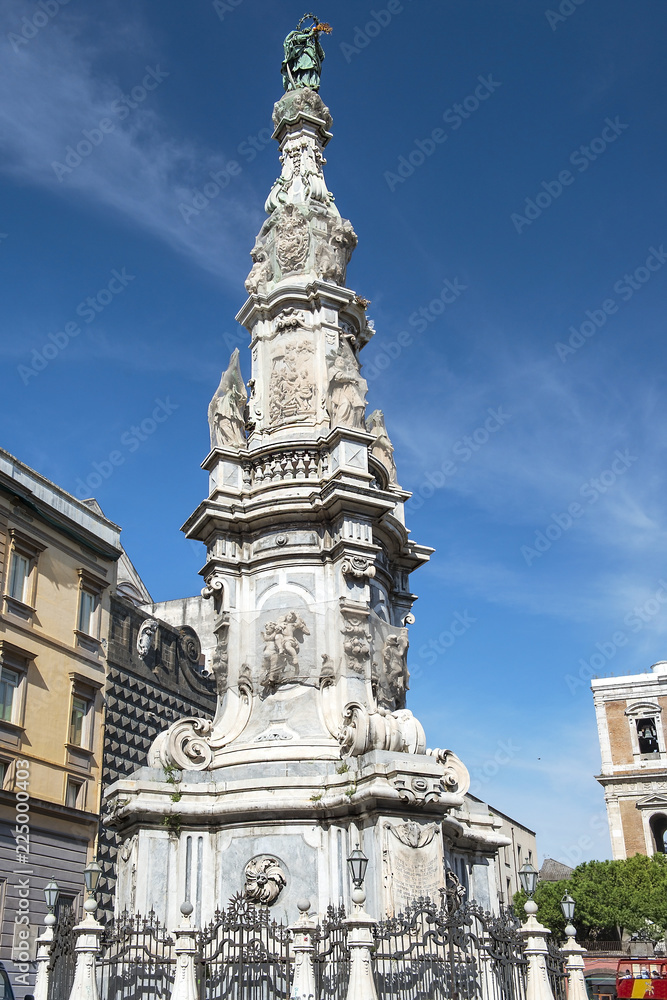 Guglia dell'Immacolata obelisk in Naples, Italy