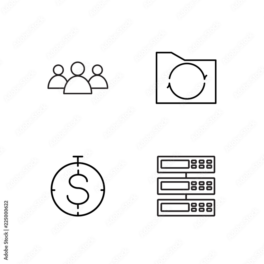 business simple outlined icons set business simple outlined icons set