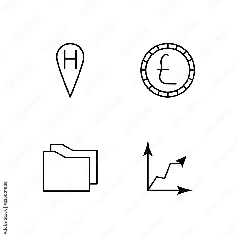 business simple outlined icons set business simple outlined icons set