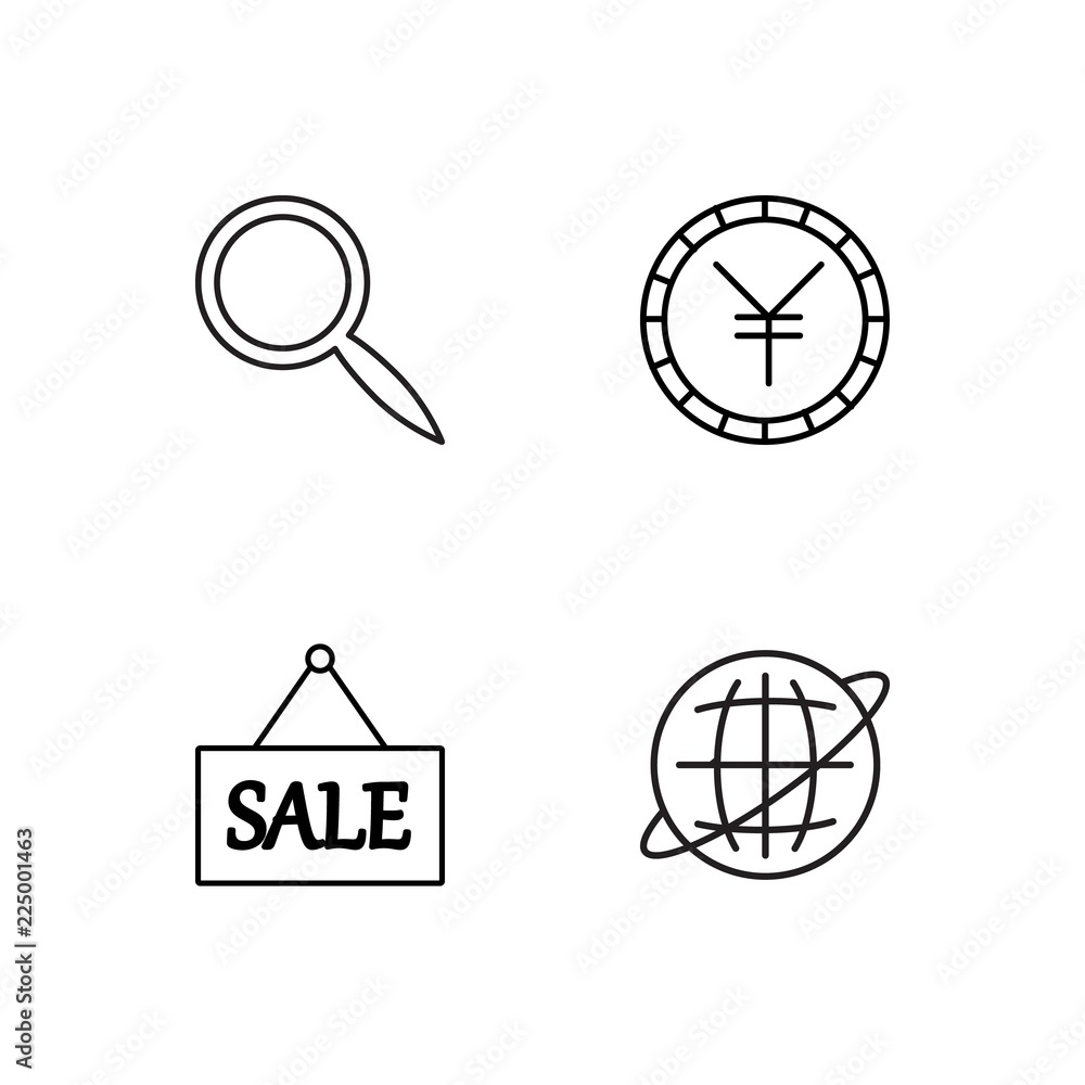 business simple outlined icons set business simple outlined icons set
