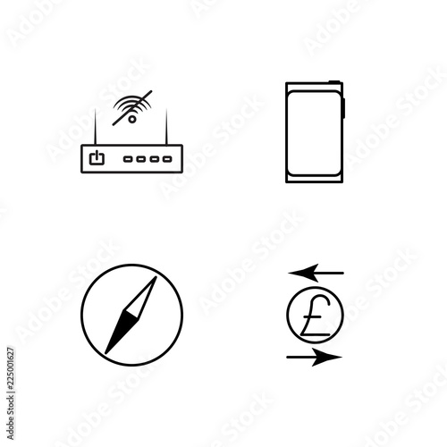 business simple outlined icons set