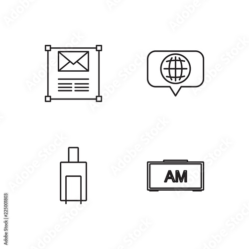 business simple outlined icons set