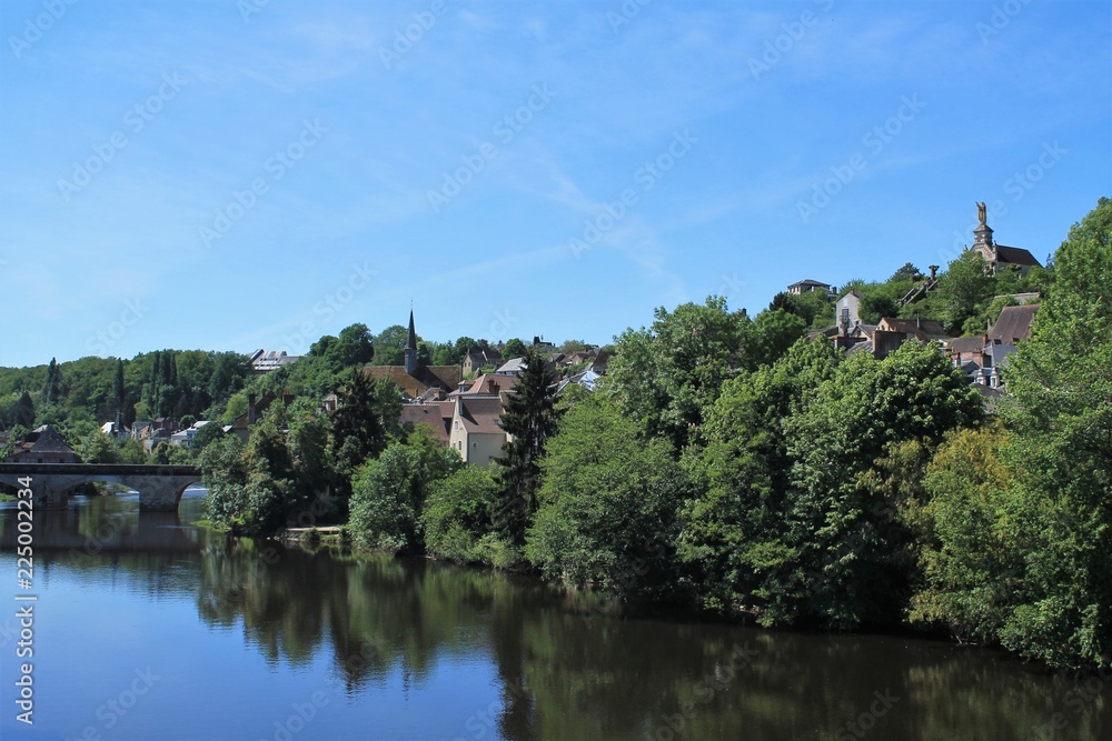 River Creuse in Argenton sur Creuse called the Venice of Berry, Berry region - Indre, France