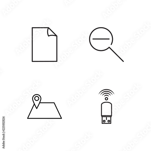 business simple outlined icons set
