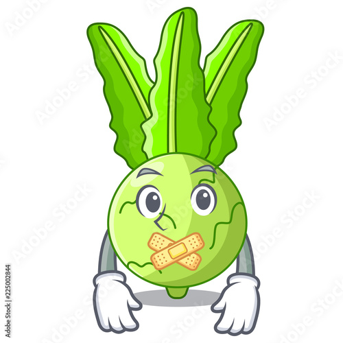 Silent fresh cabbage kohlrabi on the mascot