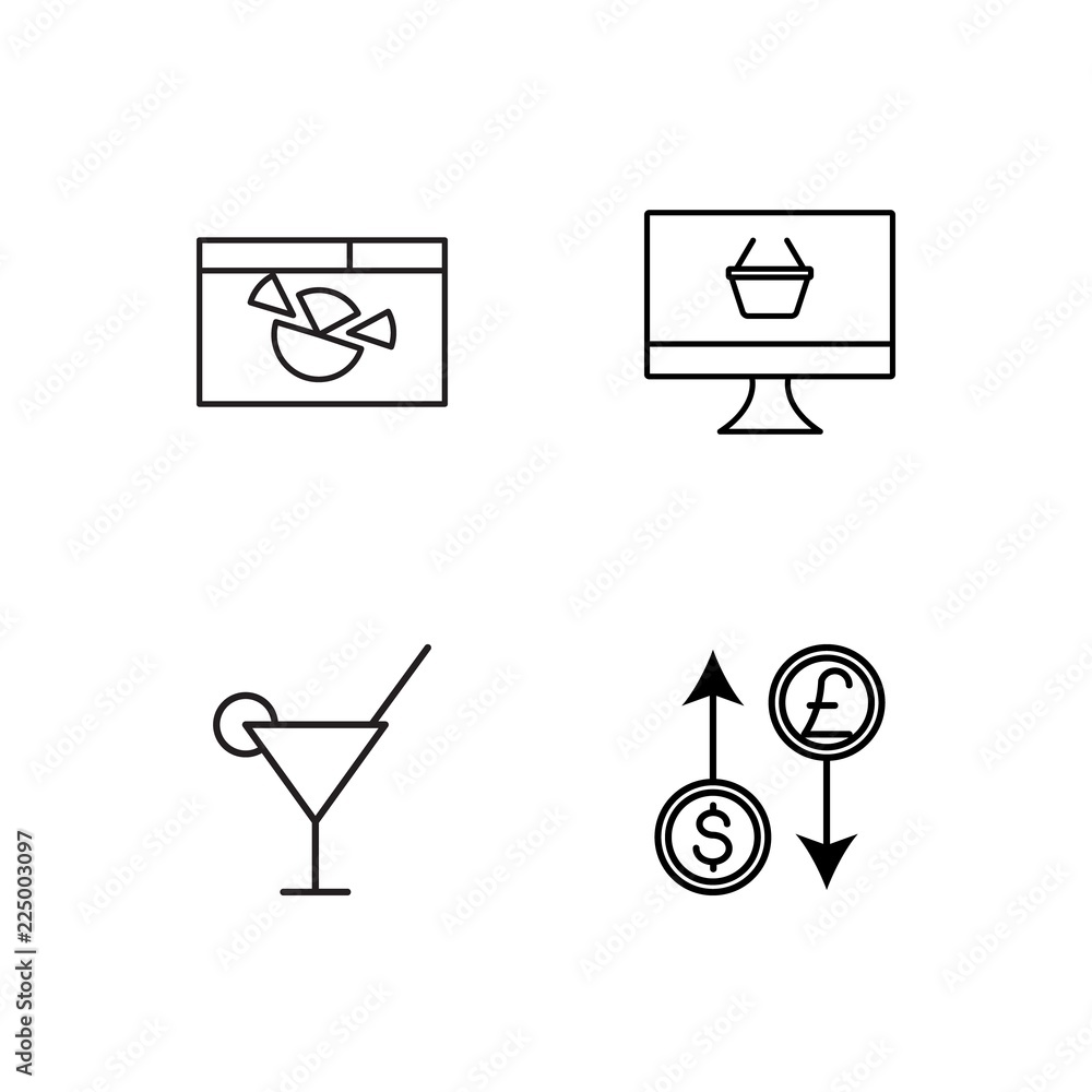 business simple outlined icons set business simple outlined icons set