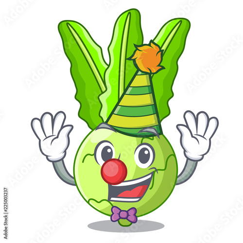 Clown fresh cabbage kohlrabi on the mascot