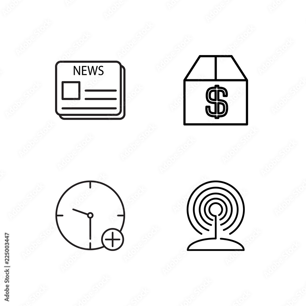 business simple outlined icons set business simple outlined icons set