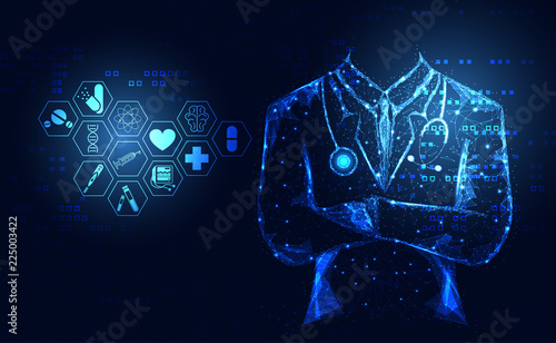 Abstract health medical science healthcare icon digital technology doctor concept modern innovation,Treatment,medicine on hi tech future blue background. for wallpaper, template, web design.