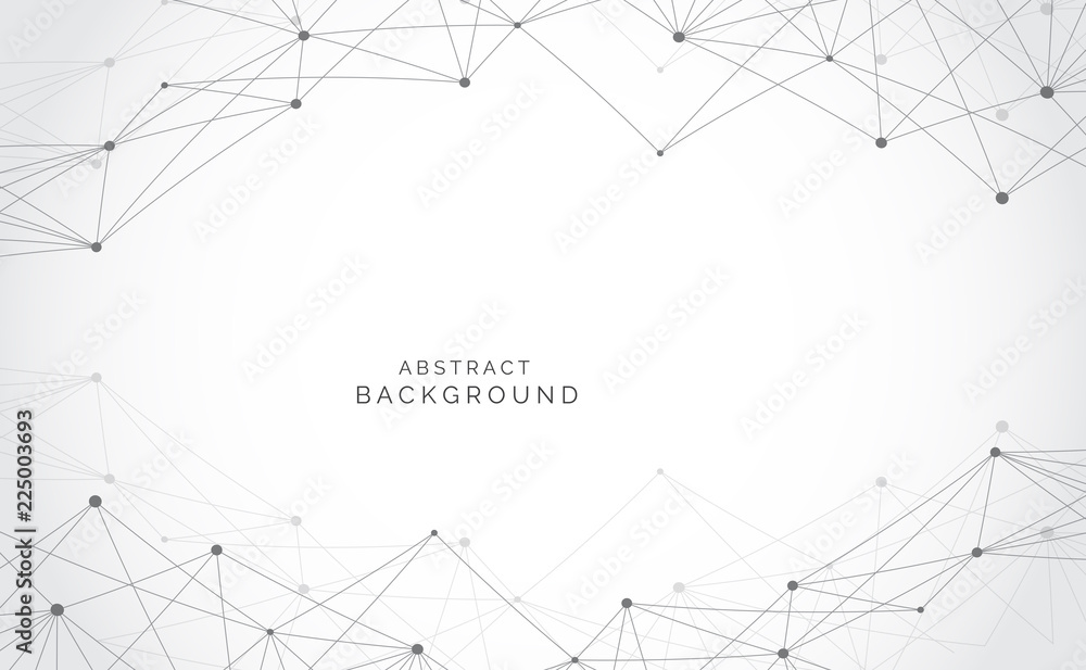 Modern abstract network science connection technology internet and graphic design. on hi tech future gray background network. for template,web design wallpaper,poster,presentation.Vector illustration