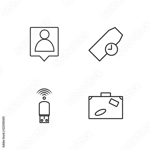 business simple outlined icons set