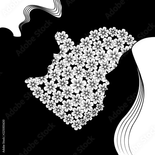 Love card. Black and white