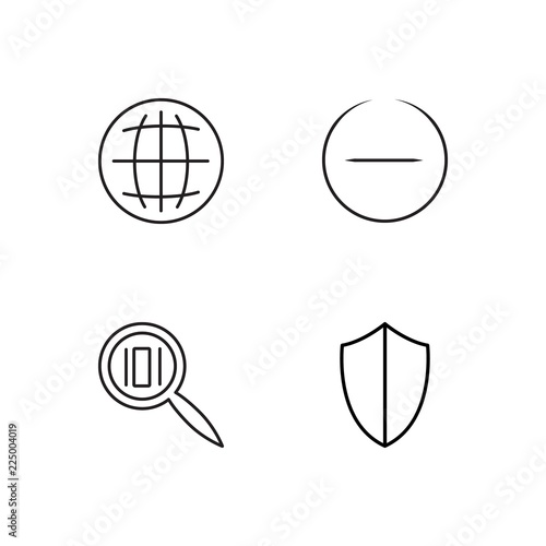 business simple outlined icons set